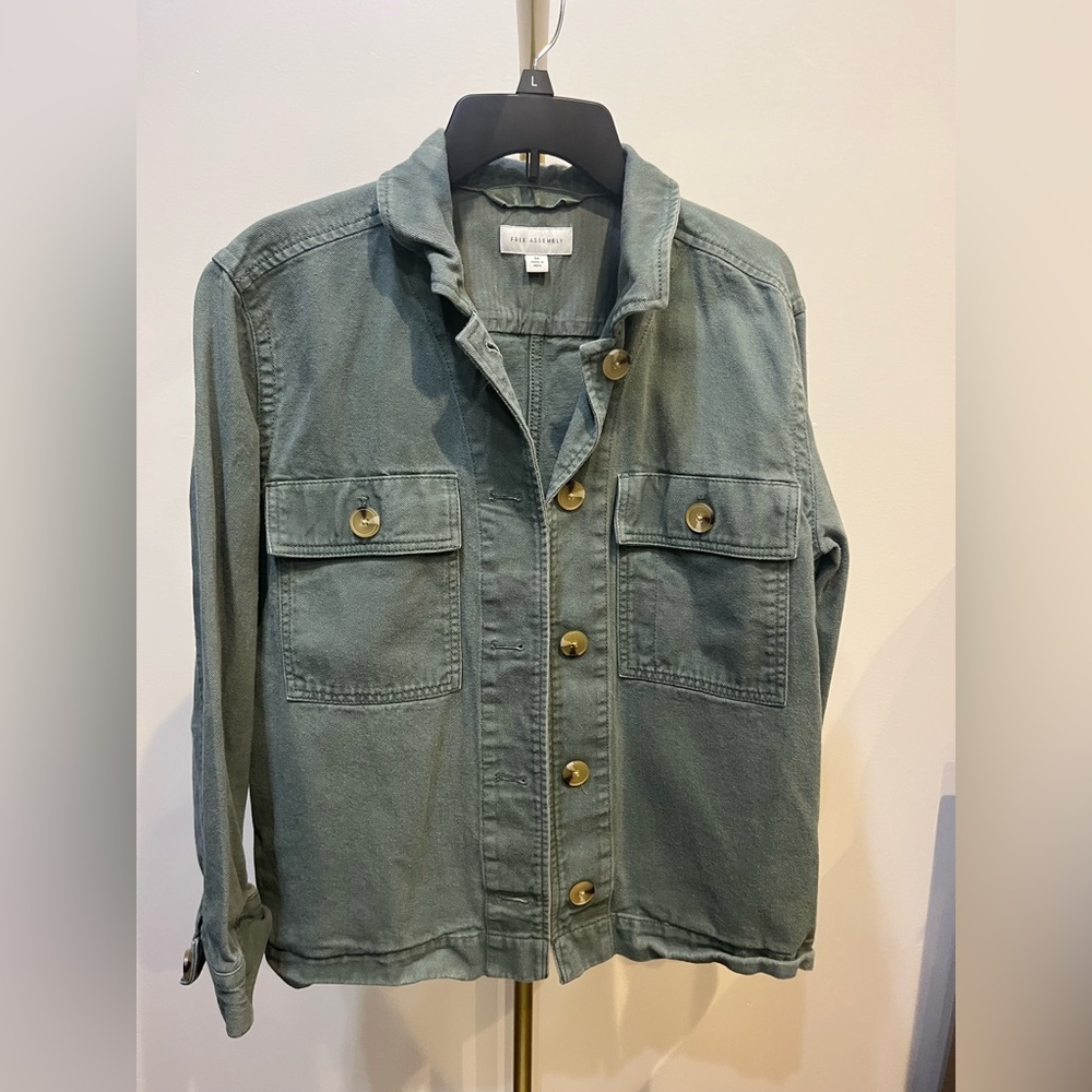 Green Denim Chore Coat Jacket